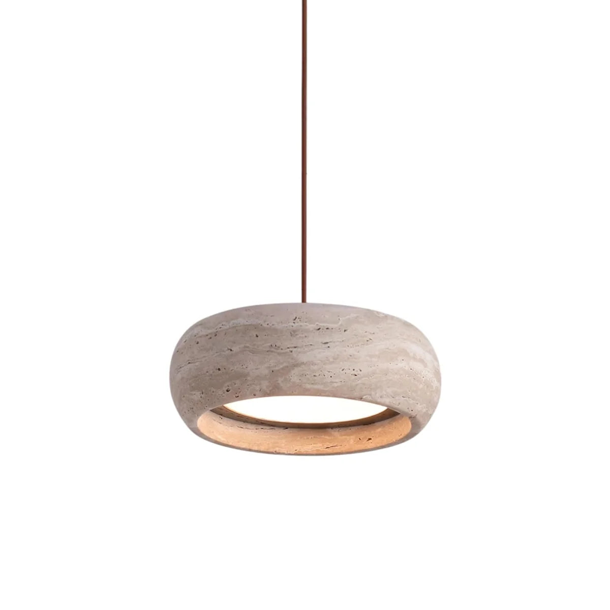 Modern Travertine Pendant Light, Dimmable with Remote Control