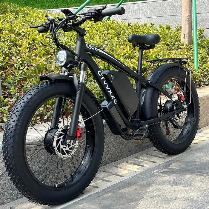 Fat Tire Electric Bike — 52V Removable Battery, 7-Speed, 24" All-Terrain Tyres