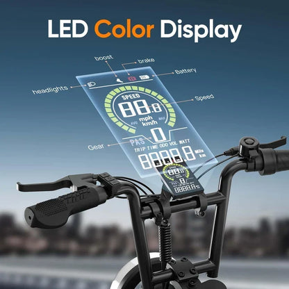 Fat Tire Electric Bike — 250W Motor, 48V 13Ah Removable Battery, Dual Suspension, Road-Legal Pedal Assist