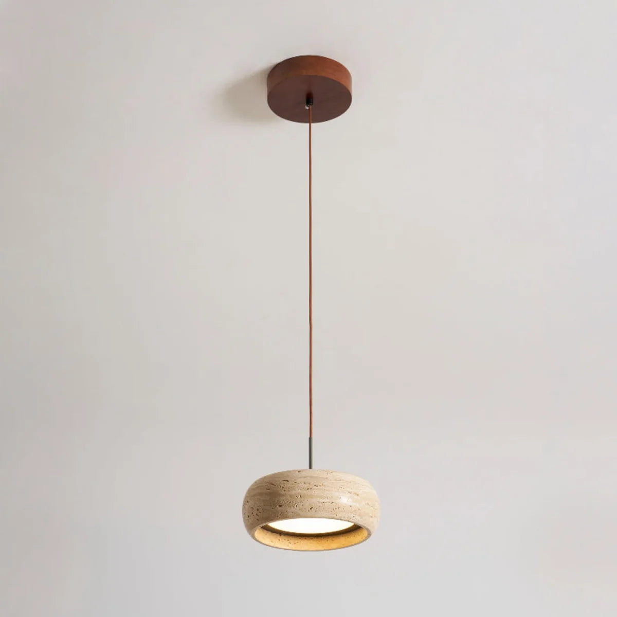 Modern Travertine Pendant Light, Dimmable with Remote Control