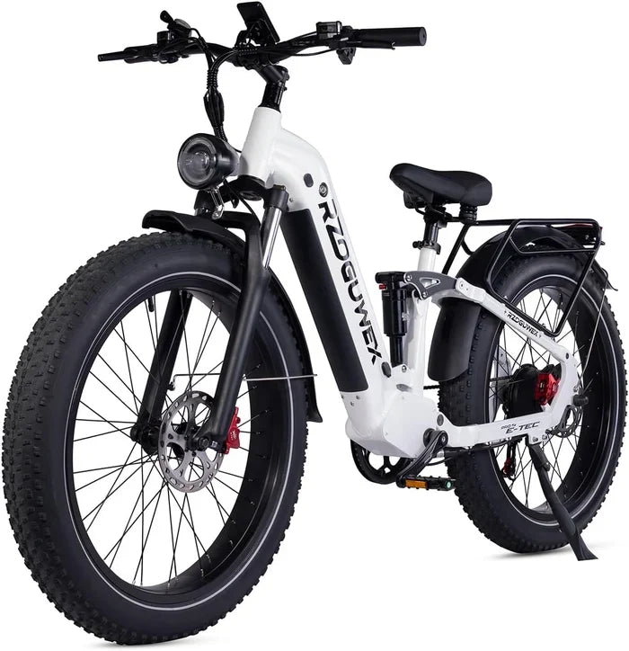 26" Electric Mountain Bike — 48V 25Ah Battery, 7-Speed, Dual Suspension, Hydraulic Disc Brakes