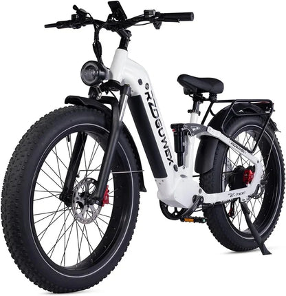 26" Electric Mountain Bike — 48V 25Ah Battery, 7-Speed, Dual Suspension, Hydraulic Disc Brakes