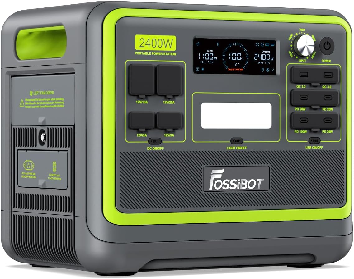 2048Wh Portable Power Station — 2400W LiFePO4 Battery, Solar Generator, Fast Charging