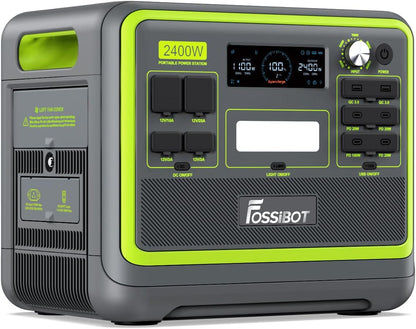 2048Wh Portable Power Station — 2400W LiFePO4 Battery, Solar Generator, Fast Charging
