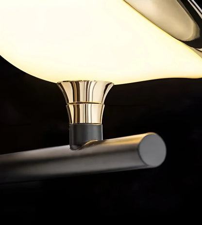 Modern Bird LED Floor Lamp With 3 Light Heads and Gold Accents