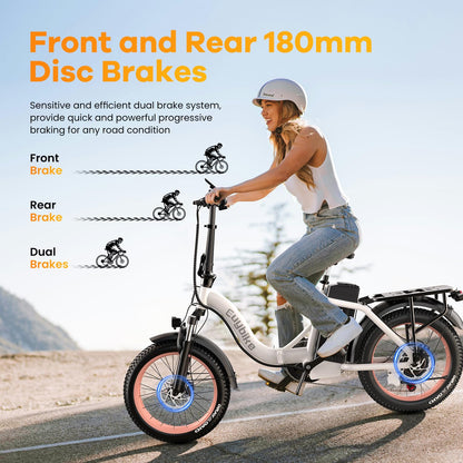 EUYBIKE Folding Electric Bike — 1000W Peak Motor, 48V 20Ah Battery, 20" Fat Tire, Off-Road