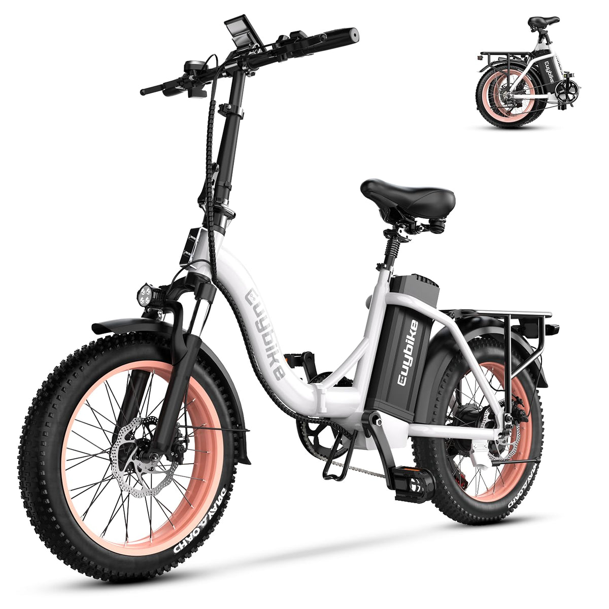 EUYBIKE Folding Electric Bike — 1000W Peak Motor, 48V 20Ah Battery, 20" Fat Tire, Off-Road