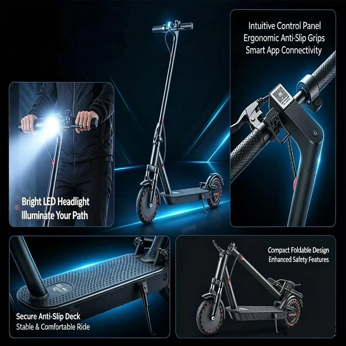WQCJL W4 Pro Folding Electric Scooter – 10.4Ah Battery, Dual Suspension, Up to 35 km Range