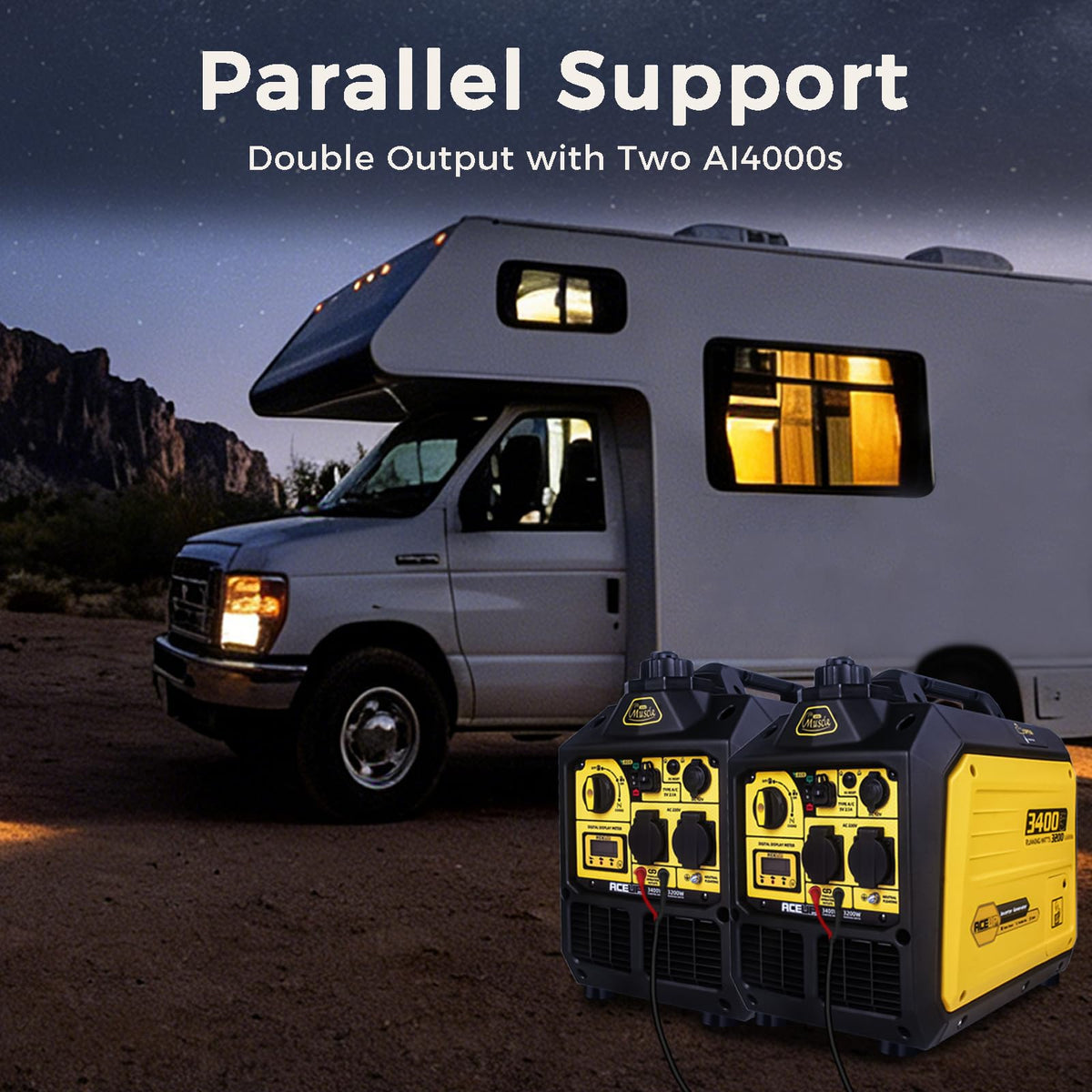 3400W Portable Power Station for Home Backup & Camping — Petrol Powered