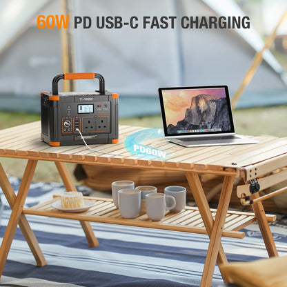 999Wh 1000W Portable Power Station — Solar Generator for Home Backup & Camping