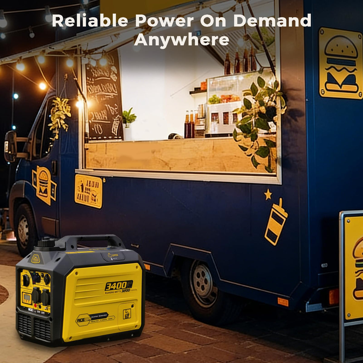 3400W Portable Power Station for Home Backup & Camping — Petrol Powered