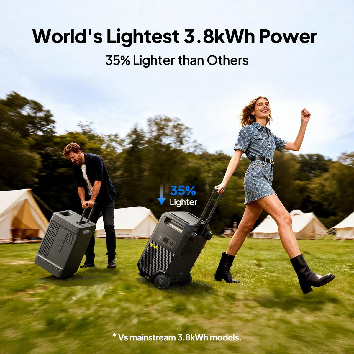 3840Wh Portable Power Station — 2600W LiFePO4 Battery Solar Generator for Home Backup & Camping