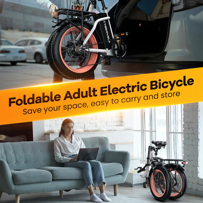 EUYBIKE Folding Electric Bike — 1000W Peak Motor, 48V 20Ah Battery, 20" Fat Tire, Off-Road