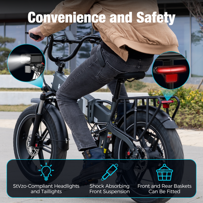 HITWAY BK10S Pro Foldable Electric Bike — 250W Motor, 48V 15Ah Battery, Fat Tires, Dual Suspension