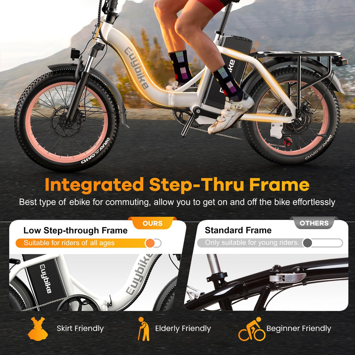 EUYBIKE Folding Electric Bike — 1000W Peak Motor, 48V 20Ah Battery, 20" Fat Tire, Off-Road