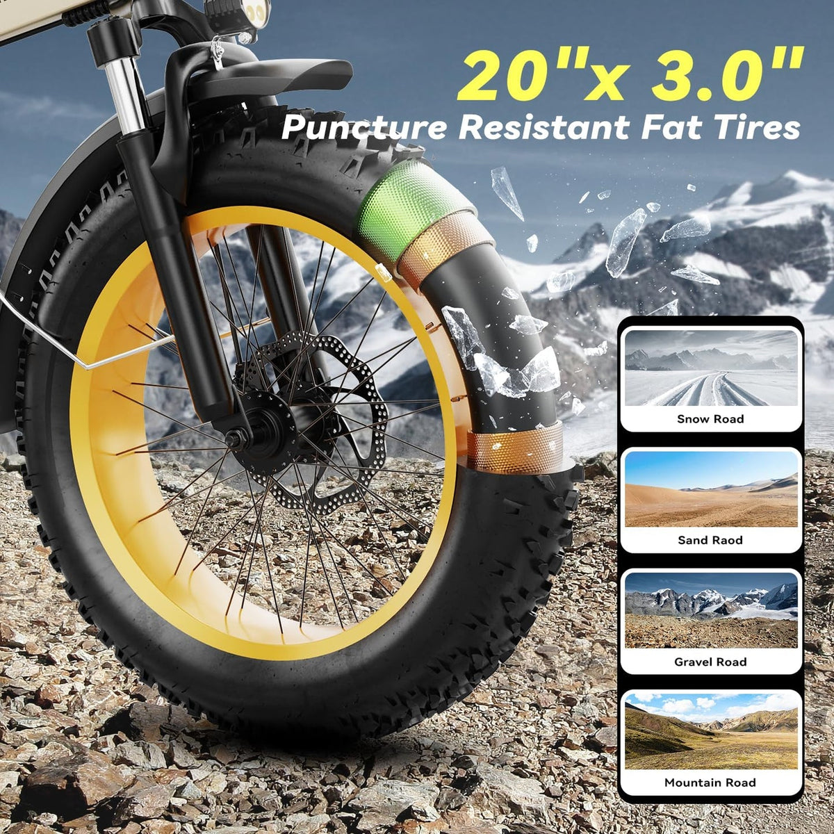 EUYBIKE F6-F Foldable Electric Bike — 1000W Peak Motor, 48V 20Ah Battery, 20" Fat Tire, Off-Road