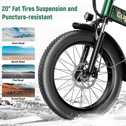 EUYBIKE F6-F Foldable Electric Bike — 1000W Peak Motor, 48V 20Ah Battery, 20" Fat Tire, Off-Road