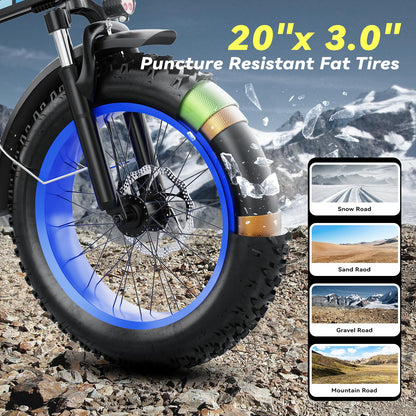 EUYBIKE F6-F Foldable Electric Bike — 1000W Peak Motor, 48V 20Ah Battery, 20" Fat Tire, Off-Road
