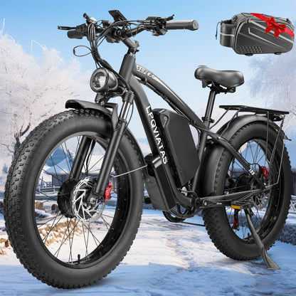 Fat Tire Electric Bike — 52V Removable Battery, 7-Speed, 24" All-Terrain Tyres