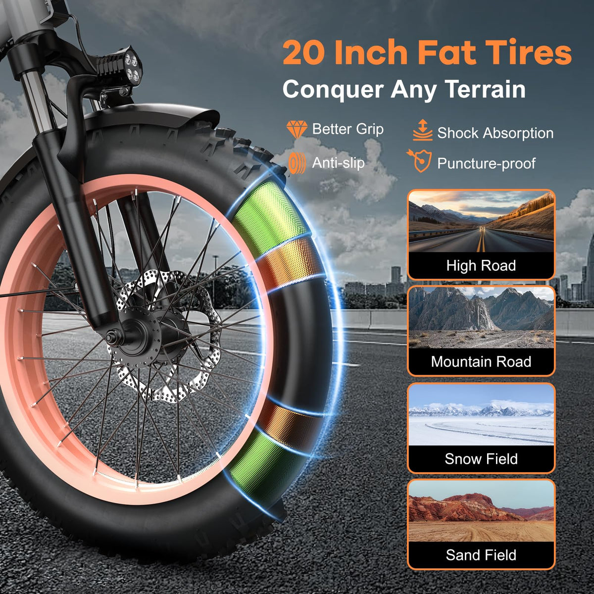 EUYBIKE Folding Electric Bike — 1000W Peak Motor, 48V 20Ah Battery, 20" Fat Tire, Off-Road