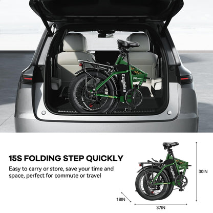 EUYBIKE F6-F Foldable Electric Bike — 1000W Peak Motor, 48V 20Ah Battery, 20" Fat Tire, Off-Road