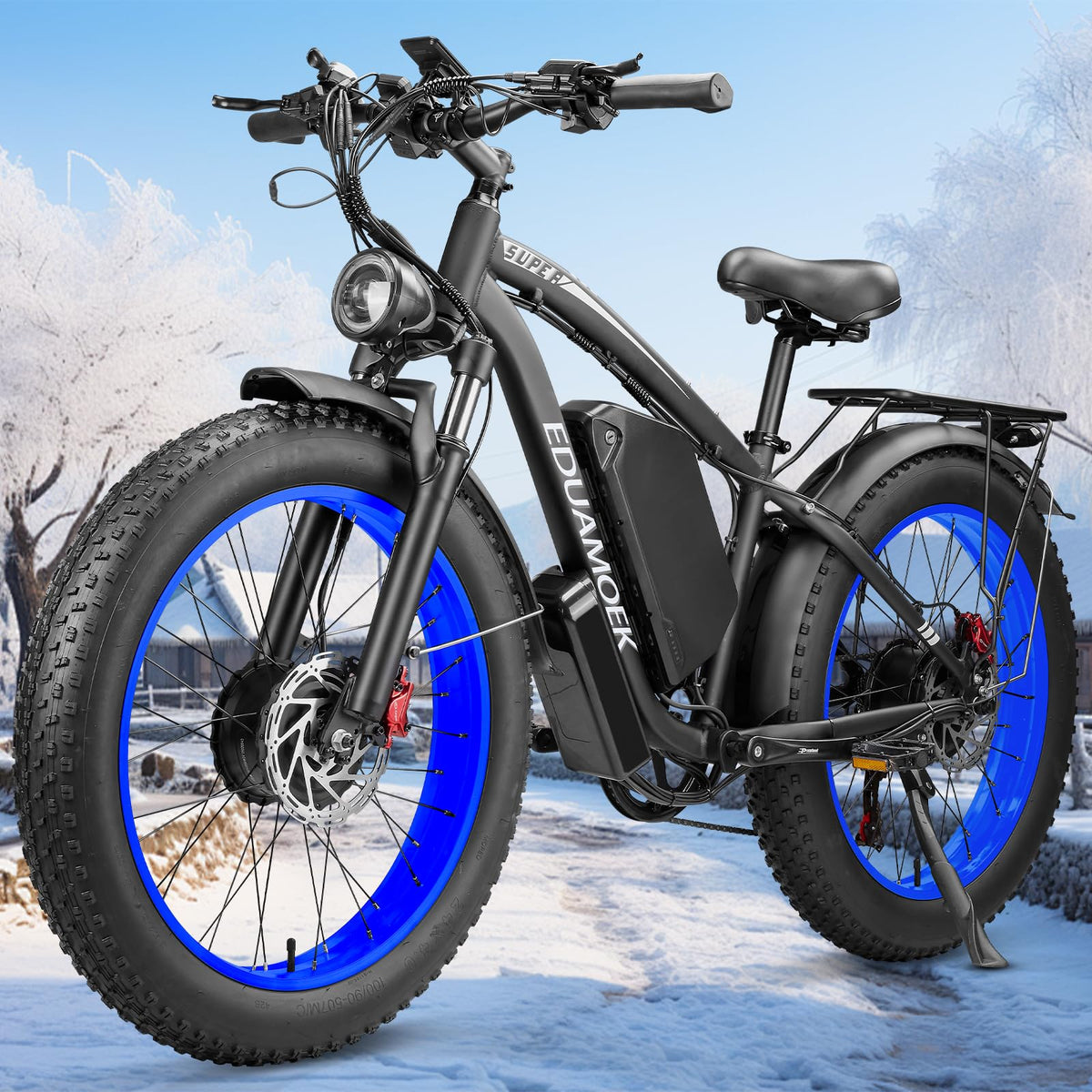 Fat Tire Electric Bike — 52V Removable Battery, 7-Speed, 24" All-Terrain Tyres