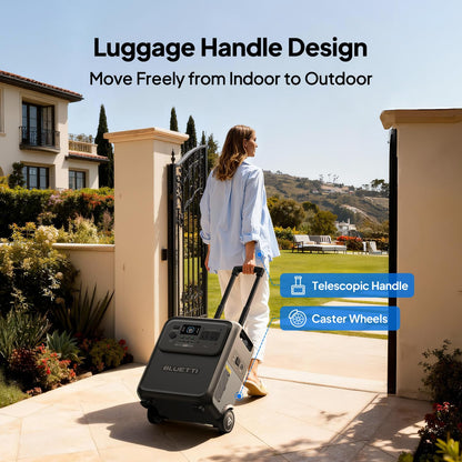 3840Wh Portable Power Station — 2600W LiFePO4 Battery Solar Generator for Home Backup & Camping