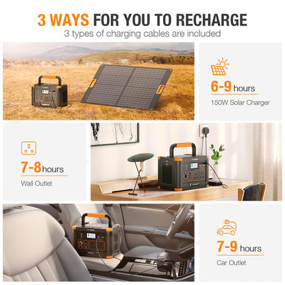 999Wh 1000W Portable Power Station — Solar Generator for Home Backup & Camping
