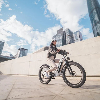 26" Electric Mountain Bike — 48V 25Ah Battery, 7-Speed, Dual Suspension, Hydraulic Disc Brakes