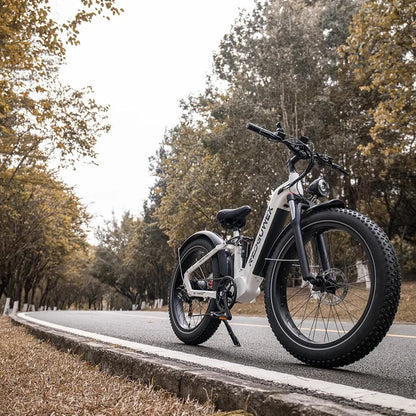 26" Electric Mountain Bike — 48V 25Ah Battery, 7-Speed, Dual Suspension, Hydraulic Disc Brakes