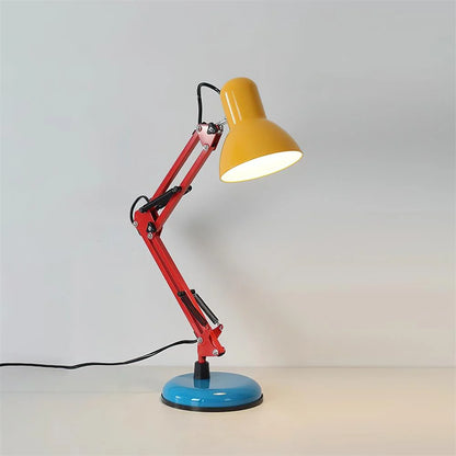 Adjustable Articulating Arm Table Lamp With Conical Shade