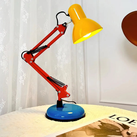 Adjustable Articulating Arm Table Lamp With Conical Shade