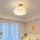 Ruffled Shade Semi Flush Mount Ceiling Light With Brass Fitting