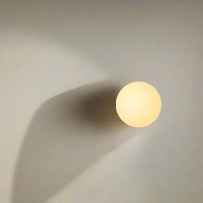 Minimalist Frosted Glass Wall Light With Iron Base