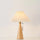Japanese Wooden Table Lamp With Pleated Fabric Shade