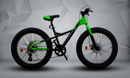 GUST 24-Inch Fat Tire Mountain Bike — Shimano 7-Speed, Disc Brakes, Off-Road