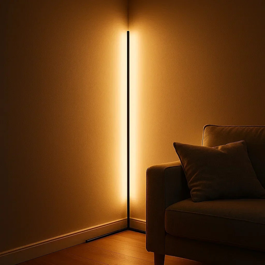 Minimalist RGB Dimmable LED Corner Floor Lamp With Remote Control